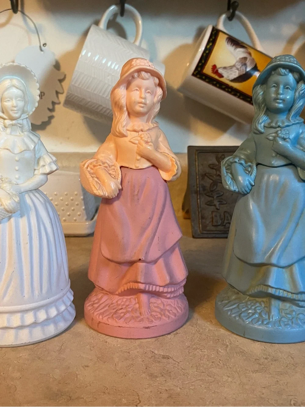 Vintage Avon Little Girl Blue/Pink Cologne Victorian Field Flowers Decanters Lot